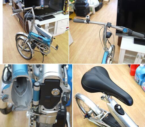 動作品 18インチ 折りたたみ 電動自転車 HONDA ラクーン コンポ 専用充電器・バッテリー付属 サーフブルーメタリック ホンダ 希少 札幌市 清田区 平岡 動作品 18インチ 折りたたみ 電動自転車 HONDA ラクーン コンポ 専用