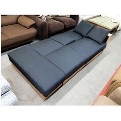 札幌【引出し×2杯 ソファベッド】幅198cm 木目調 ファブリック
