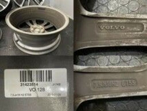 VOLVO V60 クロスカントリー 純正ホイール 18インチ 4本 7.5J5HPCD108+55　(VHB307)クレジットカード QRコード決済可能