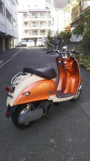 配送可&整備済】ヤマハ ビーノ オレンジ 2st 原付 バイク 50cc スクーター