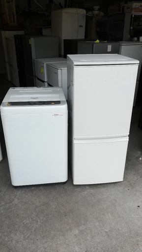 セット340⭐配送と設置は無料サービス⭐Sharp冷蔵庫137L＋Panasonic洗濯機5kg