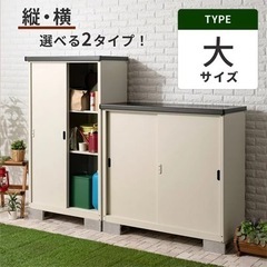 屋外収納庫 倉庫 スチール物置 収納庫 横型 幅123cm ガー...