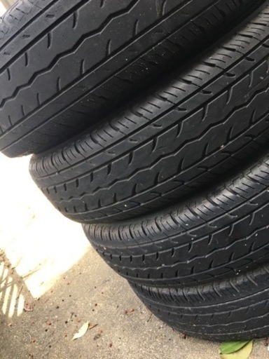 サニトラ　取り外しノーマルタイヤ　スチールホイール付　155R12 8PR ×4本　6〜7分山