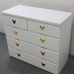 ディズニー ミッキーチェスト 幅90 子供部屋 キッズ 木製 ホワイト 