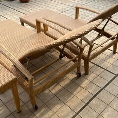 DEDON デドン パナマビーチチェアー2台 サイドテーブルセット