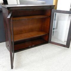 北海道民芸家具 飾り棚 幅88cm 収納家具 書斎机の上の棚 書棚 キャビネット 民芸 日本の家具 札幌市西区 西野