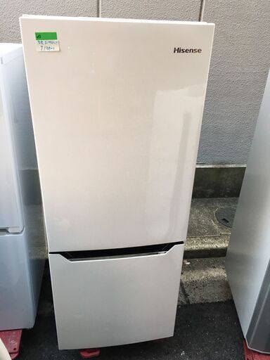 ☆中古 激安！！￥13,800！！Hisense　150㍑2ドア冷蔵庫　家電　2020年製　HR-D15C型　幅48cmｘ奥行60cmｘ高さ123cm　【BD046】