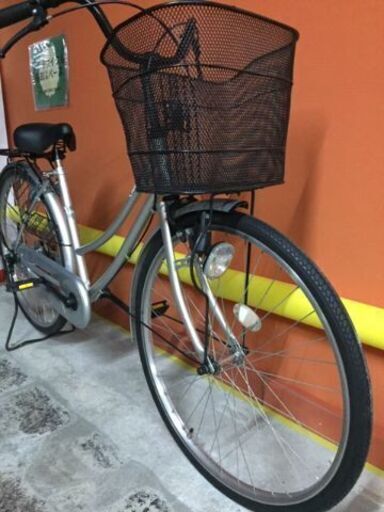 《レンタサイクル店使用　自転車整備士整備済み！》NO132 中古車　26インチ　シティサイクル　シルバー