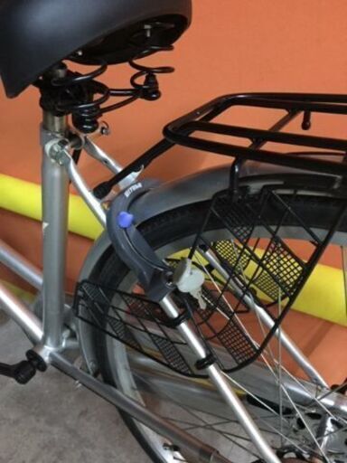 《レンタサイクル店使用　自転車整備士整備済み！》NO132 中古車　26インチ　シティサイクル　シルバー
