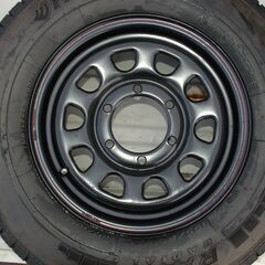 195/80R15 HANKOOK RA08 107/105Lタイヤ＆DAYTONA ‘s デイトナズブラック 15in.X6.5J 6H-139.7 +40スチール 中古 4本SET