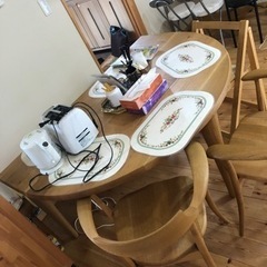 輿石木工製　高級ダイニングテーブル　長椅子　イスセット