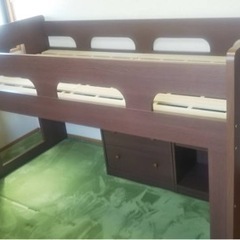 【中古品】システムベッド シングル ロータイプ 美品 収納 机