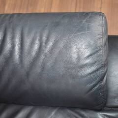 【ヤ取終了10/30】≪y225ジ 30127-01≫良品 フランスベッド/カーザモンド サコモディ 2.5人掛 本革 ソファ イタリア モダン 黒 革/レザー