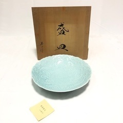【未使用】有田焼 盛皿 在印有り 皿 大皿 焼物 木箱付き 32...