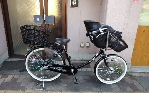 超美品☆☆[maruishi]FRACKERS(ふらっか～ず)22/26吋 子供乗せ自転車 内装3段/LEDオート/ブラック
