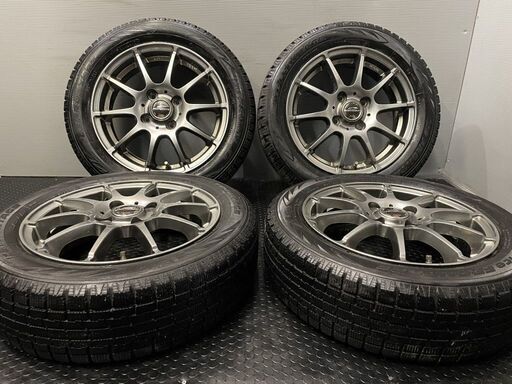 【ice FRONTAGE 155/65R14】スタッドレス【A-TECH SCHNEIDER 14インチ 4.5J4HPCD100+43】バリ溝 N-BOX タント スペーシア等　クレジットカード QRコード決済可能(VTK516)