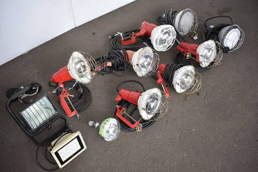 【ヤ取終了2/9】≪y241ジ 40213-06≫動OK 10個セット 投光器/作業灯 レフランプ ハロゲン LED スタンド 屋内/屋外 現場 照明 夜間作業