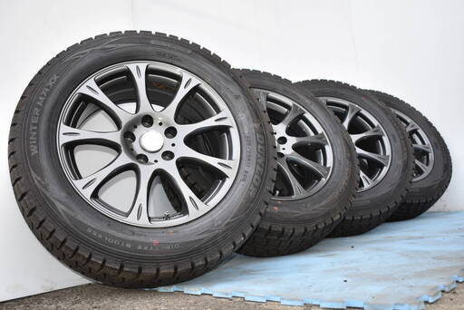 【ヤ取終了12/3】≪y247ジ 40219-02≫美品 スタッドレス 225/60R17 9分山 マナレイ ロゼスト 17インチ 5穴 114.3 タイヤ/ホイールセット