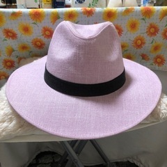 春夏ハット　爽やかピンクの帽子