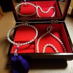 本真珠　ネックレス&数珠　宝石箱 本真珠 ネックレス&数珠 宝石箱