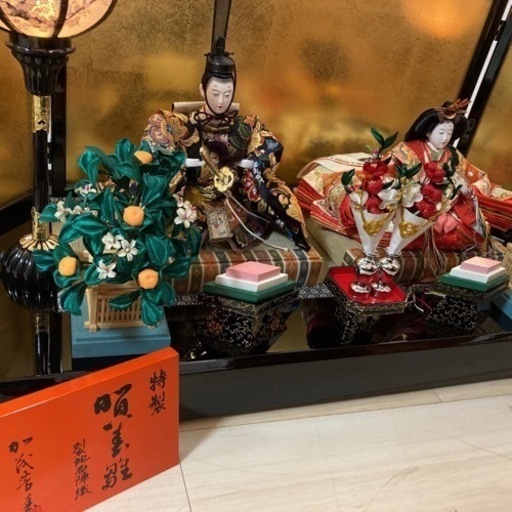 ひな人形フルセット。裂地西陣織 賀美雛 雛人形セット 裂地西陣織 賀美雛 三段飾り② （雛人形）