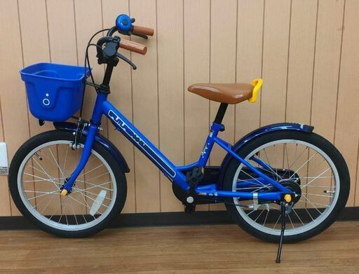 子供用自転車 18インチ 青 FUTURE 補助ハンドル付サドル 補助輪つき