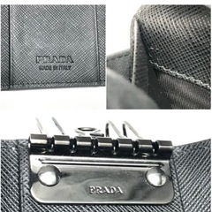 【美品】PRADA プラダ 6連キーケース サフィアーノ レザー ブラック 黒