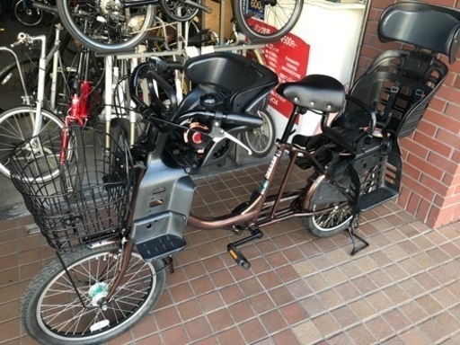 20インチ　幼児2人同乗用自転車　内装３段変速　ledオートライト　前後チャイルドシート付き　ブラック