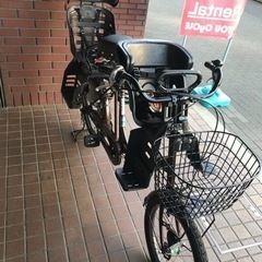 20インチ　幼児2人同乗用自転車　内装３段変速　ledオートライト　前後チャイルドシート付き　ブラック