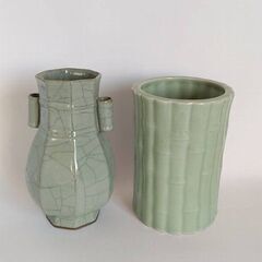 花瓶2種　陶芸