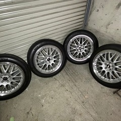ネット決済可　BBS  引取32000円、225/50 r18 7.5j 48、タイヤホイール4本set 「PCD100」