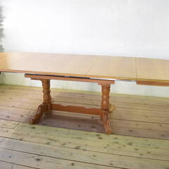 【12/10受渡終了】≪n1819≫アンティーク エクステンション テーブル 伸縮 大型 ダイニング 8点 セット ドローリーフ 1112-02