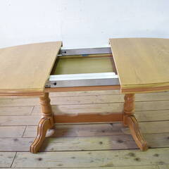 【12/10受渡終了】≪n1819≫アンティーク エクステンション テーブル 伸縮 大型 ダイニング 8点 セット ドローリーフ 1112-02