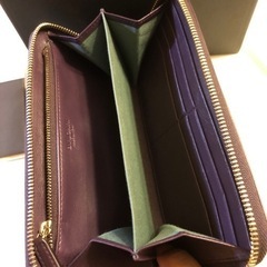 BVLGARI ブルガリ レザー G金具 ラウンドファスナー 長財布 ウォレット レディース メンズ パープル系 X6128Lh 