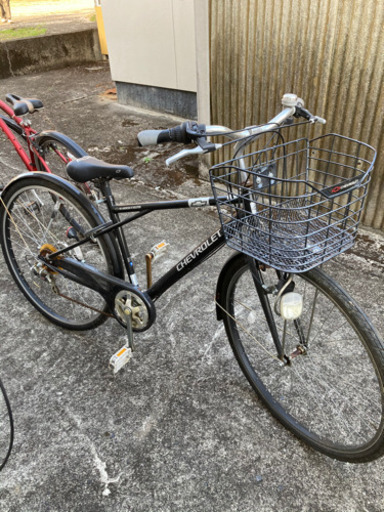 すぐ乗れます！タイヤOK シボレー　変速自転車　黒　クロス