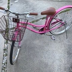 子供用自転車　24インチ　ピンク色　小学校中・高学年の女の子向き