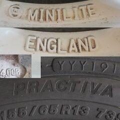 【セット❣️格安】ミニライト L700Sで使用 13×4.0J +45 P:100 ヨコハマ PRACTIVA 155/65R