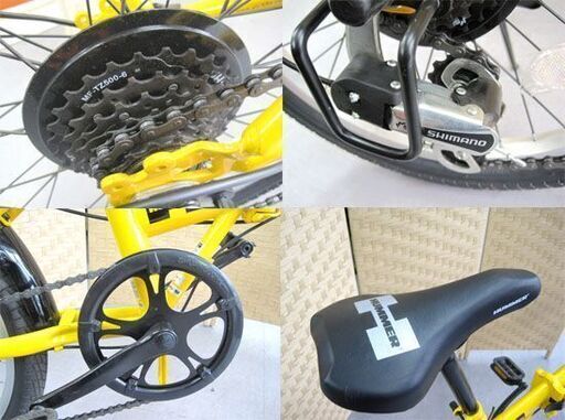 折りたたみ自転車 良品 HUMMER 20インチ 折りたたみ自転車 6段変速 
