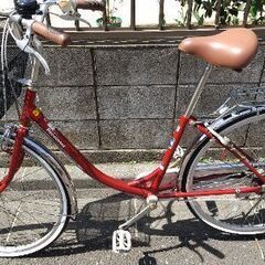 自転車 ママチャリ　赤 レッド