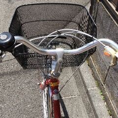 自転車 ママチャリ　赤 レッド