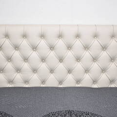 【ヤ取終了11/10】≪zy142≫極美品 SIMMONS/シモンズ 最高級 約110万円 セミダブル ベッド GROSELILLE/グロゼーユ エクリュ 牛革 Beautyrest LUXE 0801-01