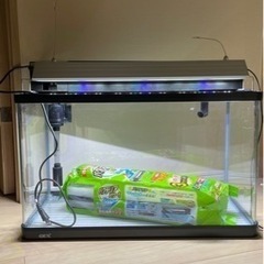 【ネット決済】【 60cm水槽】曲げガラスフレーム水槽、LEDト...