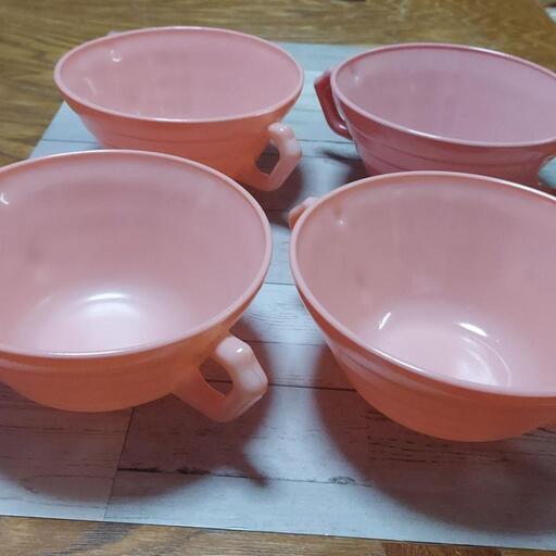 ヘーゼルアトラス　モダントーン　スープカップ　4個セット　ピンク