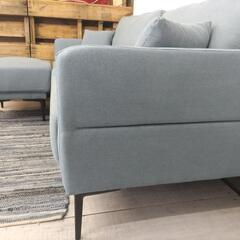 本日限定半額特価!デニム風ファブリックカウチソファ