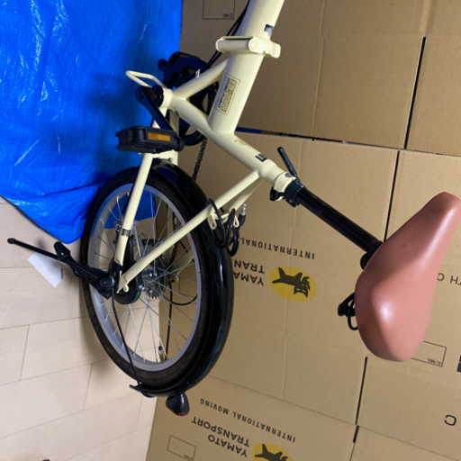 折り畳み自転車　アイボリー　室内保管、使用5回未満、美品 折り畳み自転車 アイボリー 室内保管、使用5回未満、美品