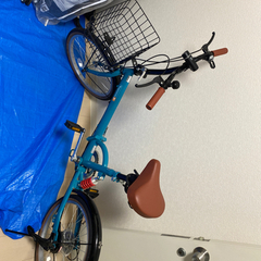 折り畳み自転車　ターコイズブルー　室内保管、使用5回未満、美品