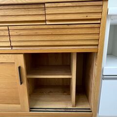 ⭐河口家具 2面食器棚 ✨定価￥175,200✨ おしゃれな木目 スライド式  収納力抜群！！⭐