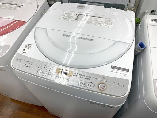 SHARP(シャープ)　6.0g　2019年製　全自動洗濯機　ES-GE6C