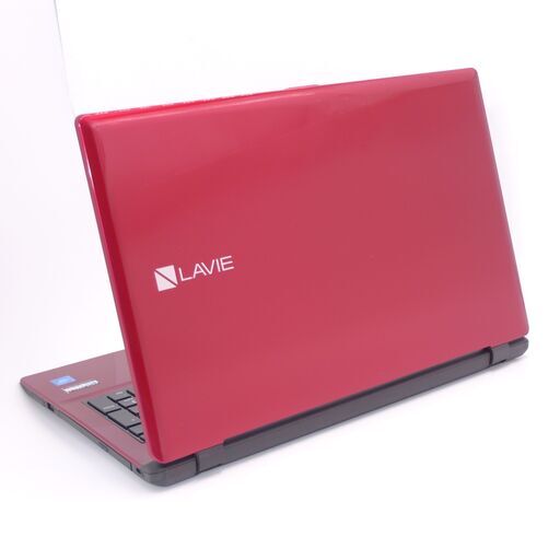 中古美品 15インチ 赤色 ノートパソコン NEC PC-NS150CAR 新品SSD 第5世代 Celeron 4GB DVDRW 無線 Bluetooth カメラ Win10 Office済