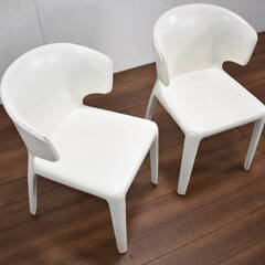 【ヤ取終了11/21】≪zy242≫良品 cassina/カッシーナ 367HOLA/オラ 高級 ダイニング アーム チェア 本革 2脚セット カバー脱着可 31020-03